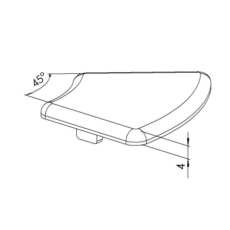 Embout profilé aluminium (Boîte de 100 unités) – Rainure 8 mm – Section R40/80-45° - Gris