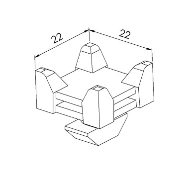 Bloc support collier profilé (Boîte de 100 unités) – Rainure 8 mm - Bi-directionnel