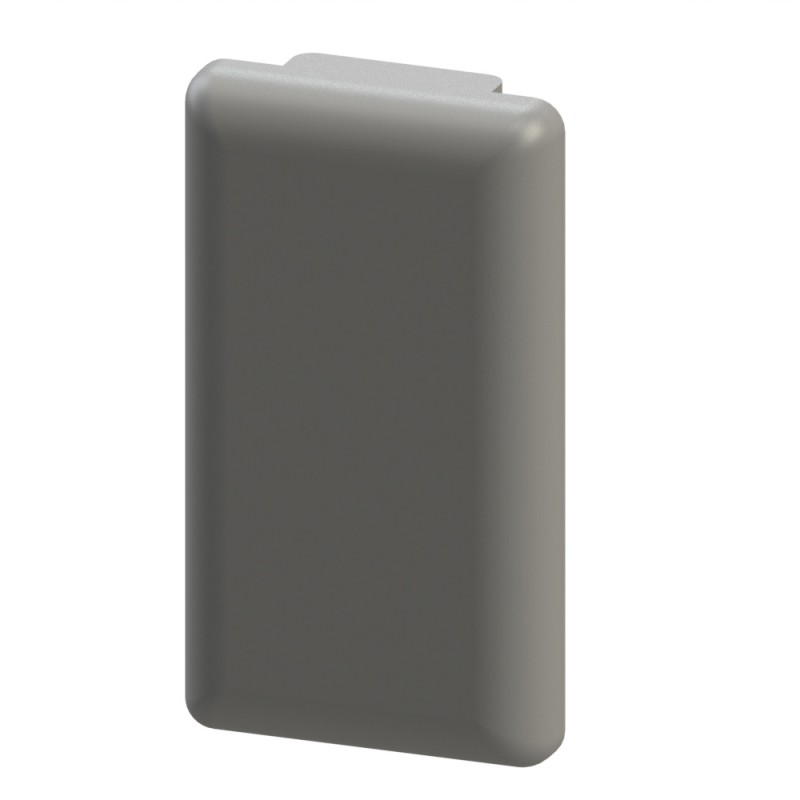 Embout profilé aluminium (Boîte de 100 unités) – Rainure 8 mm – Section 32x18 mm - Gris