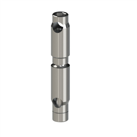 Fixation automatique double profilé aluminium (Boîte de 10 unités) – Rainure 6 mm - Inox
