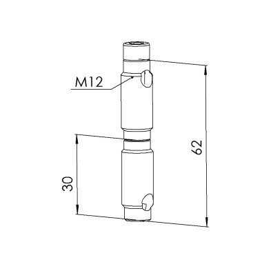 Fixation automatique double profilé aluminium (Boîte de 10 unités) – Rainure 8 mm - Inox