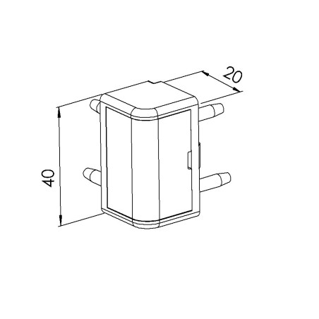 Kit raccord d’angle cube (Boîte de 10 unités) – 8 mm – 40x20 mm – 2D - Economique - Gris