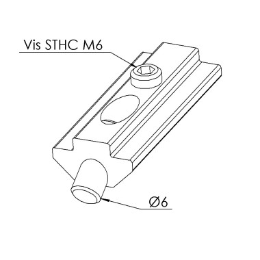 Elément de goupillage profilé aluminium (Boîte de 10 unités) – Rainure 8 mm