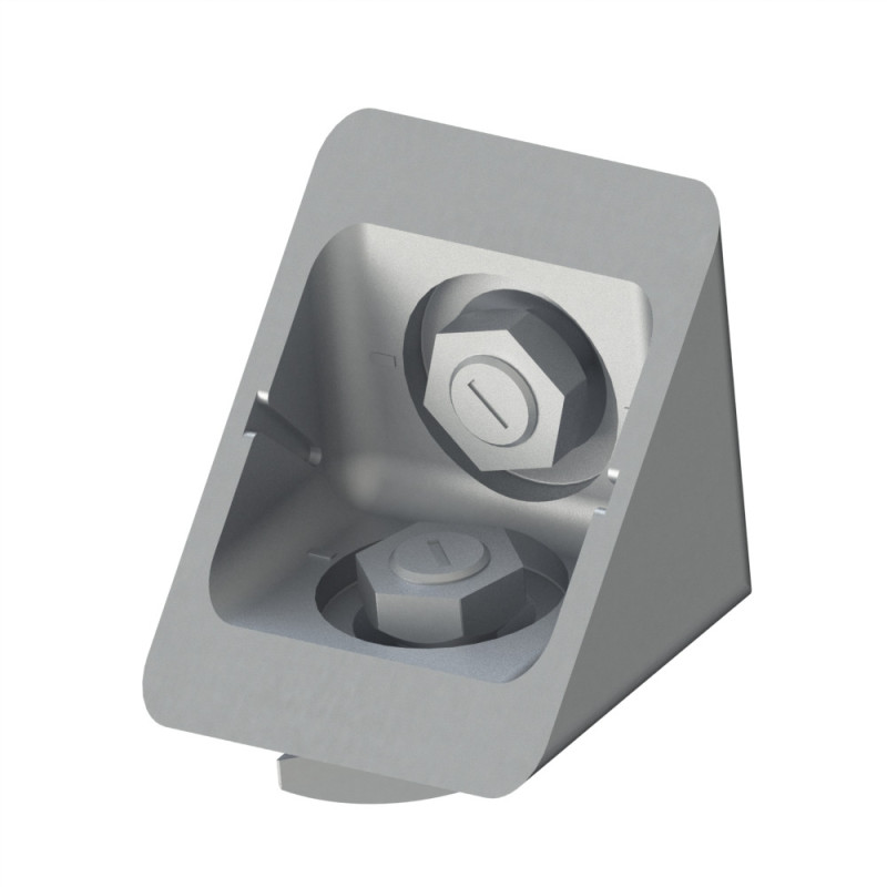 Equerre automatique profilé aluminium (Boîte de 10 unités) – 8 mm - Section 40x40 mm - Al