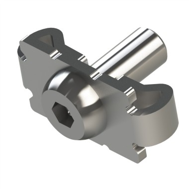 Fixation standard profilé aluminium (Boîte de 10 unités) – Rainure 8 mm - Inox