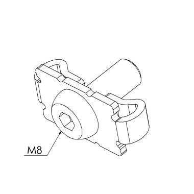 Fixation standard profilé aluminium (Boîte de 10 unités) – Rainure 8 mm - Inox