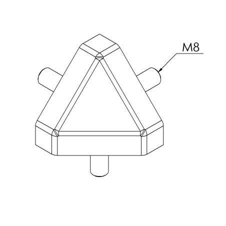 Kit raccord d’angle profilé aluminium (Boîte de 10 unités) – 8 mm – 40x40-45° – Gris