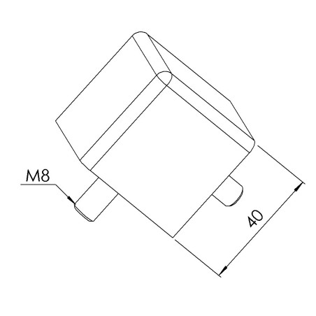 Kit raccord d’angle profilé aluminium (Boîte de 10 unités) – 8 mm – 40x40x40 mm – Gris