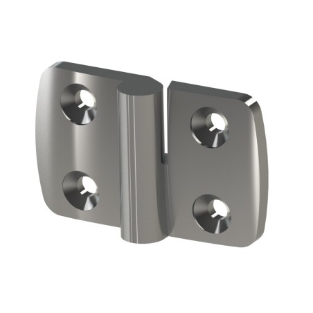 Charnière profilé aluminium (Boîte de 10 unités) – 40x40 mm – Inox – Dégondable droite