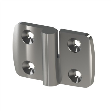 Charnière profilé aluminium (Boîte de 10 unités) – 40x40 mm – Inox – Dégondable droite