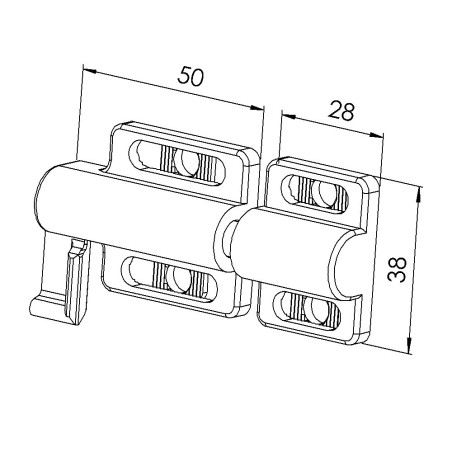 Loquet de verrouillage profilé aluminium (Boîte de 10 unités) – A ressort - 8 mm