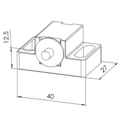 Aimant profilé aluminium (Boîte de 10 unités) – Rainure 8 mm - PA