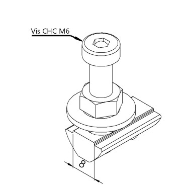 Accrochage panneau profilé aluminium (Boîte de 10 unités) - 8 mm - E