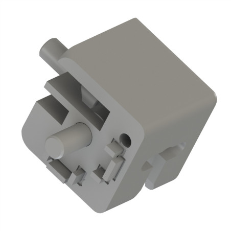 Raccord d’angle cube profilé aluminium (Boîte de 10 unités) – 8 mm – 40x40 mm – 2D - E - Gris