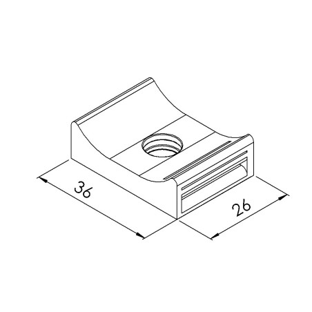Bloc support collier profilé (Boîte de 10 unités) – Rainure 8 mm - Scratch