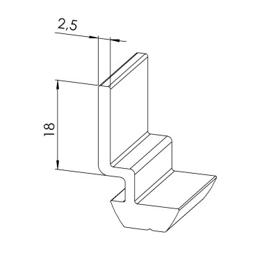 Lisse profilé aluminium (10 barres de 2 m) - Rainure 8 mm - Al - M6