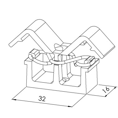 Attache câble profilé aluminium (Boîte de 10 unités) - 8 mm - 40 mm