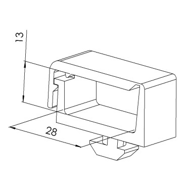 Bloc attache câble profilé aluminium - Mono - 8 mm - 40 mm