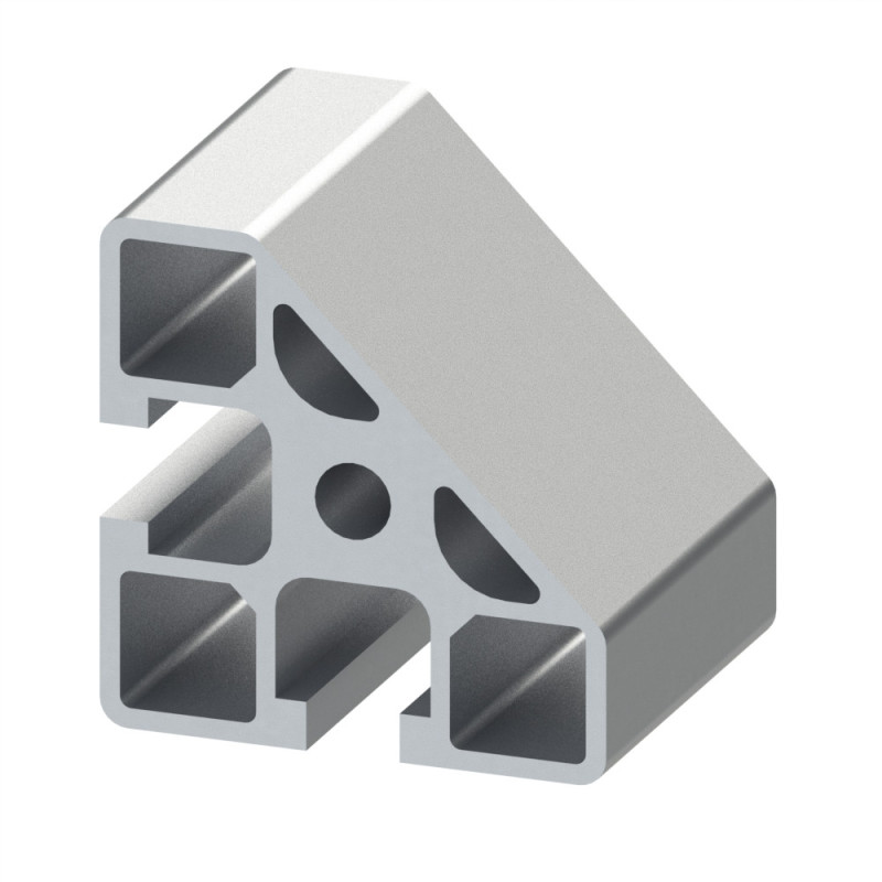 Profilé aluminium - Rainure 8 mm - Section 45x45-45° - Léger