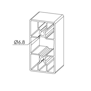 Profilé aluminium - Rainure 8 mm - 90x45 mm - 6N - Léger