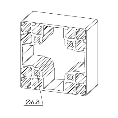 Profilé aluminium - Rainure 8 mm - 90x90 mm - 8N - Léger - Pelable