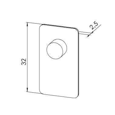 Embout profilé aluminium – Rainure 8 mm – Section 32x18 mm - 1N - Noir