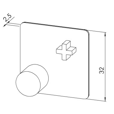 Embout profilé aluminium – Rainure 8 mm – Section 32x32 mm - Noir