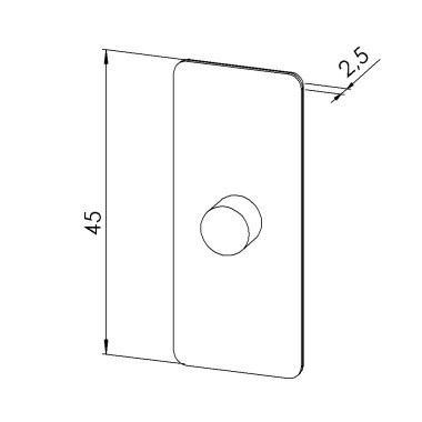 Embout profilé aluminium – Rainure 8 mm – Section 45x19 mm - Noir