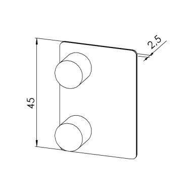 Embout profilé aluminium – Rainure 8 mm – Section 45x32 mm - Noir
