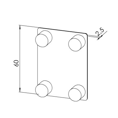 Embout profilé aluminium – Rainure 8 mm – Section 60x45 mm - Noir