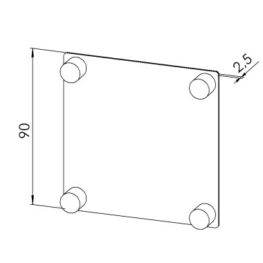 Embout profilé aluminium – Rainure 8 mm – Section 90x90 mm - Noir