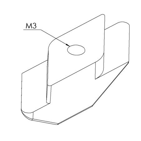 Ecrou profilé aluminium - Taraudage M3 - Rainure 8 mm - Zn - 1/4 de tour