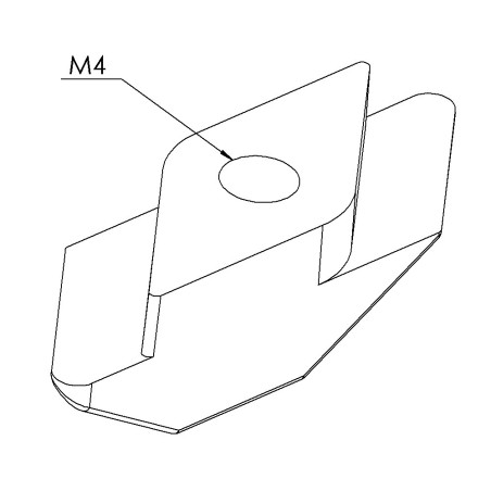 Ecrou profilé aluminium - Taraudage M4 - Rainure 8 mm - Zn - 1/4 de tour