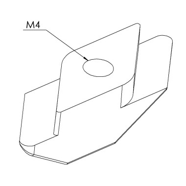 Ecrou profilé aluminium - Taraudage M4 - Rainure 8 mm - Zn - 1/4 de tour