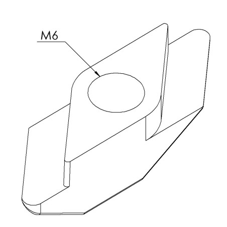 Ecrou profilé aluminium - Taraudage M6 - Rainure 8 mm - Zn - 1/4 de tour