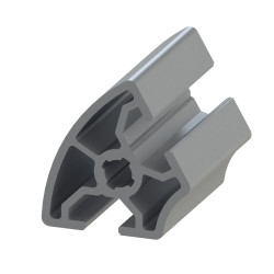 Profilé aluminium - Rainure 8 mm - Section R30/60-60° - Léger