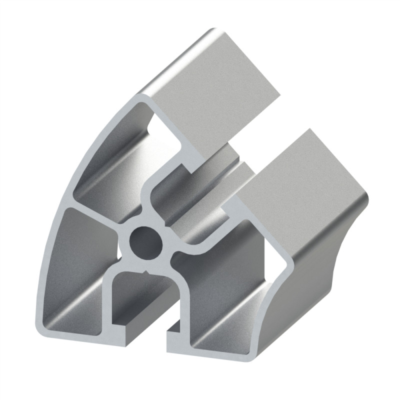 Profilé aluminium - Rainure 8 mm - Section R45/90-45° - Léger