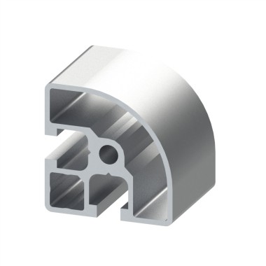 Profilé aluminium (Coupe max 6 m) - Rainure 8 mm - Section R45-90°