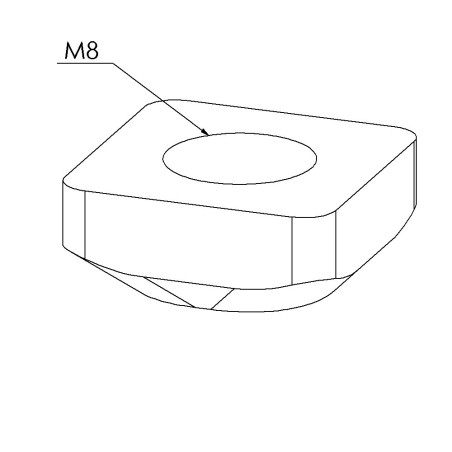 Ecrou carré profilé – Taraudage M8 - Rainure 8 mm