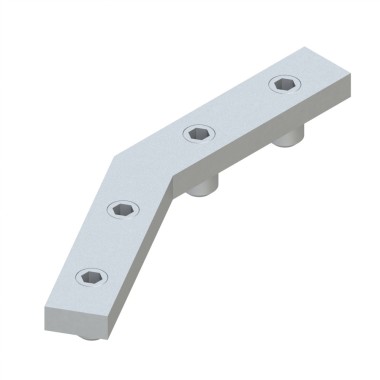 Barrette de liaison d'angle profilé aluminium – Rainure 8 mm – Angle 30°