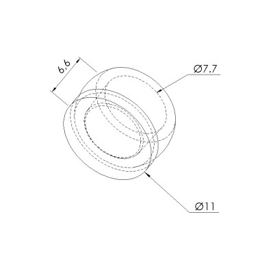 Schéma cotes - Bouchon profilé aluminium – D11 - Translucide - Elcom shop