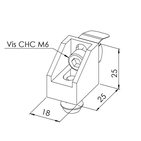 Kit panoblock profilé aluminium  – PA - Reglable - M6 - 8 45