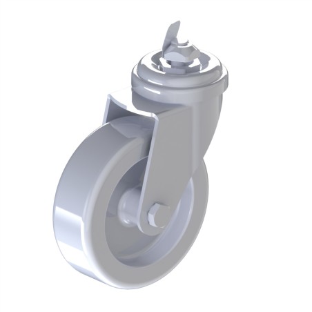 Kit roulette pivotante profilé aluminium – D75 – En rainure - 8 45