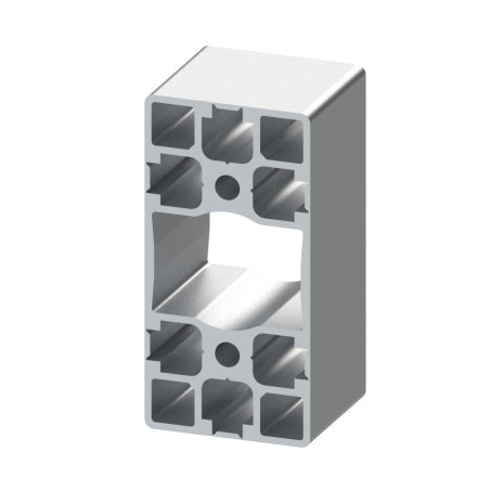 Profilé aluminium (Barre de 6 m) - Rainure 8 mm - Section 90x45 mm - 6N - Pelable - Léger