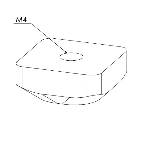 Ecrou carré profilé (Boîte de 100 unités) – Taraudage M4 - Rainure 8 mm