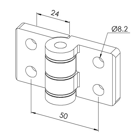 Charnière profilé aluminium (Boîte de 10 unités) – 45x45 mm - Zn