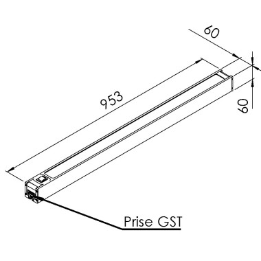 Bloc LED - 8 mm - 953 mm - 40W 230V - Var - ESD