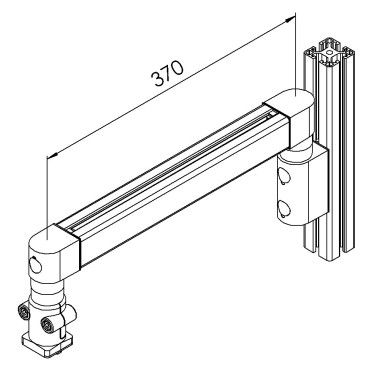 Bras articulÃ© - Support horizontal - 8 mm 40x370 mm - Lourd