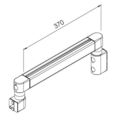 Bras articulÃ© - Support vertical - 8 mm - 40x370 mm - Lourd