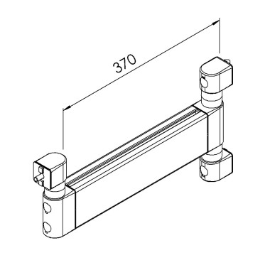 Bras articulÃ© - Double - Support vertical - 8 mm - 80x370 mm